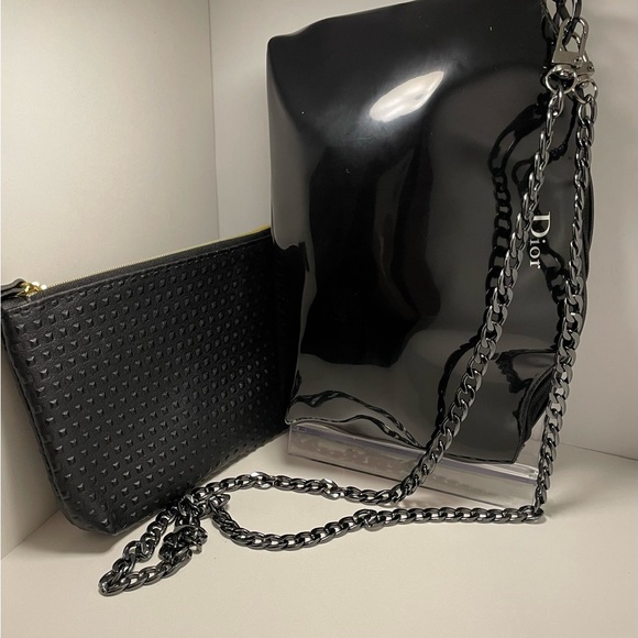 Authentic Dior Beauty bag/ new gunmetal, Crossbody chain with additional pouch - Picture 3 of 14